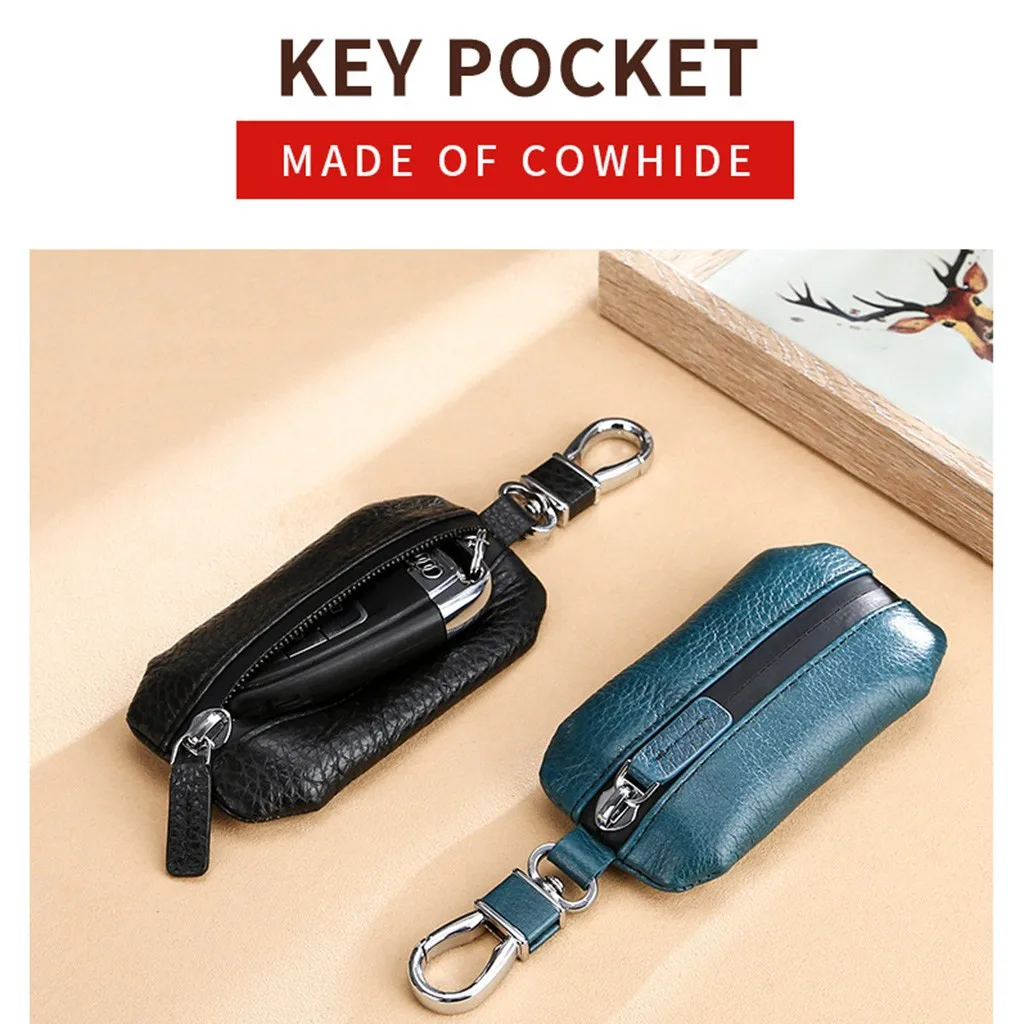 Кожаный мужской кошелек для ключей, многофункциональный автомобильный брелок, кошелек, новинка, кожаный Lychee, водонепроницаемый, на молнии, автомобильный универсальный набор ключей# g3