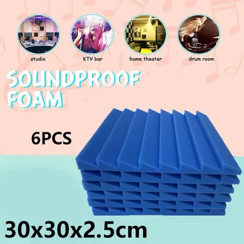 

6PCS Studio Acoustic Soundproof Foam Sound Absorption Treatment Panel Tile Sound Proofing Sound-absorbing Sponge For Audio Room