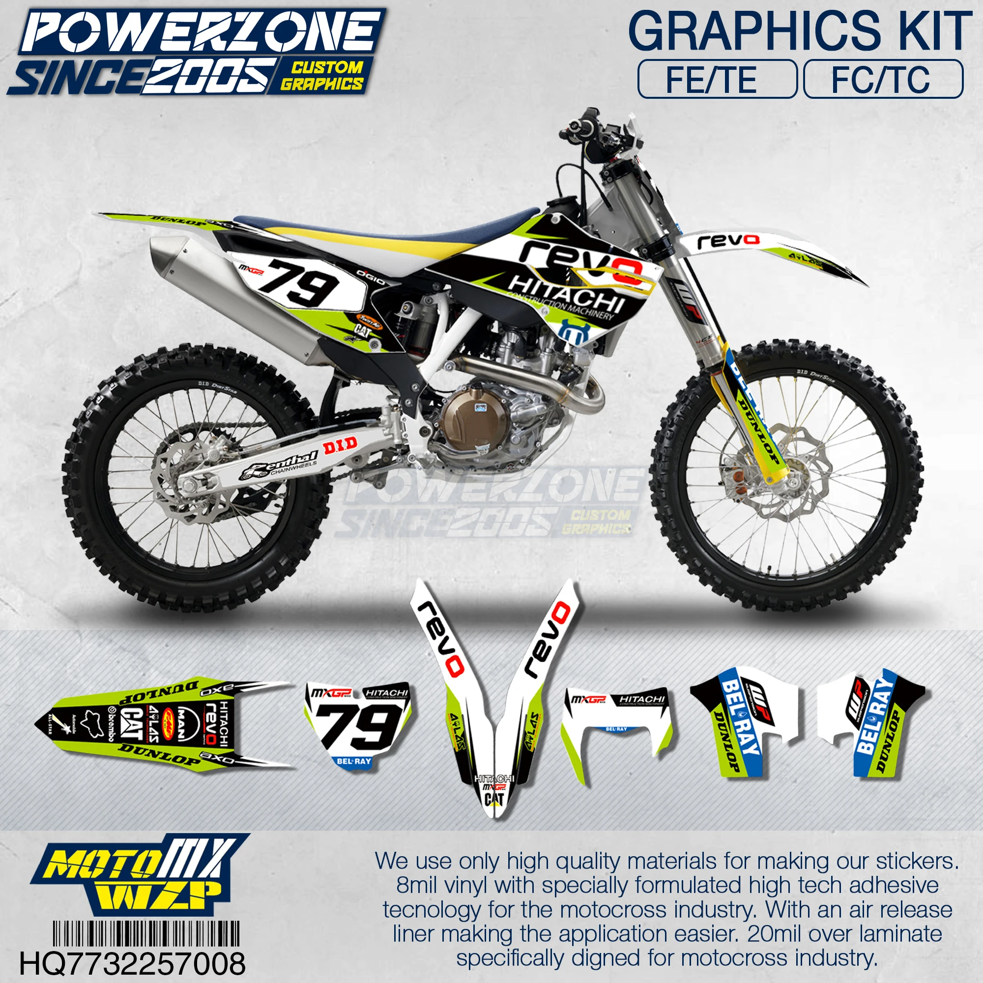 Графика команды на заказ деколи для фона 3 м Настраиваемые наклейки REVO Kit Husqvarna 2014