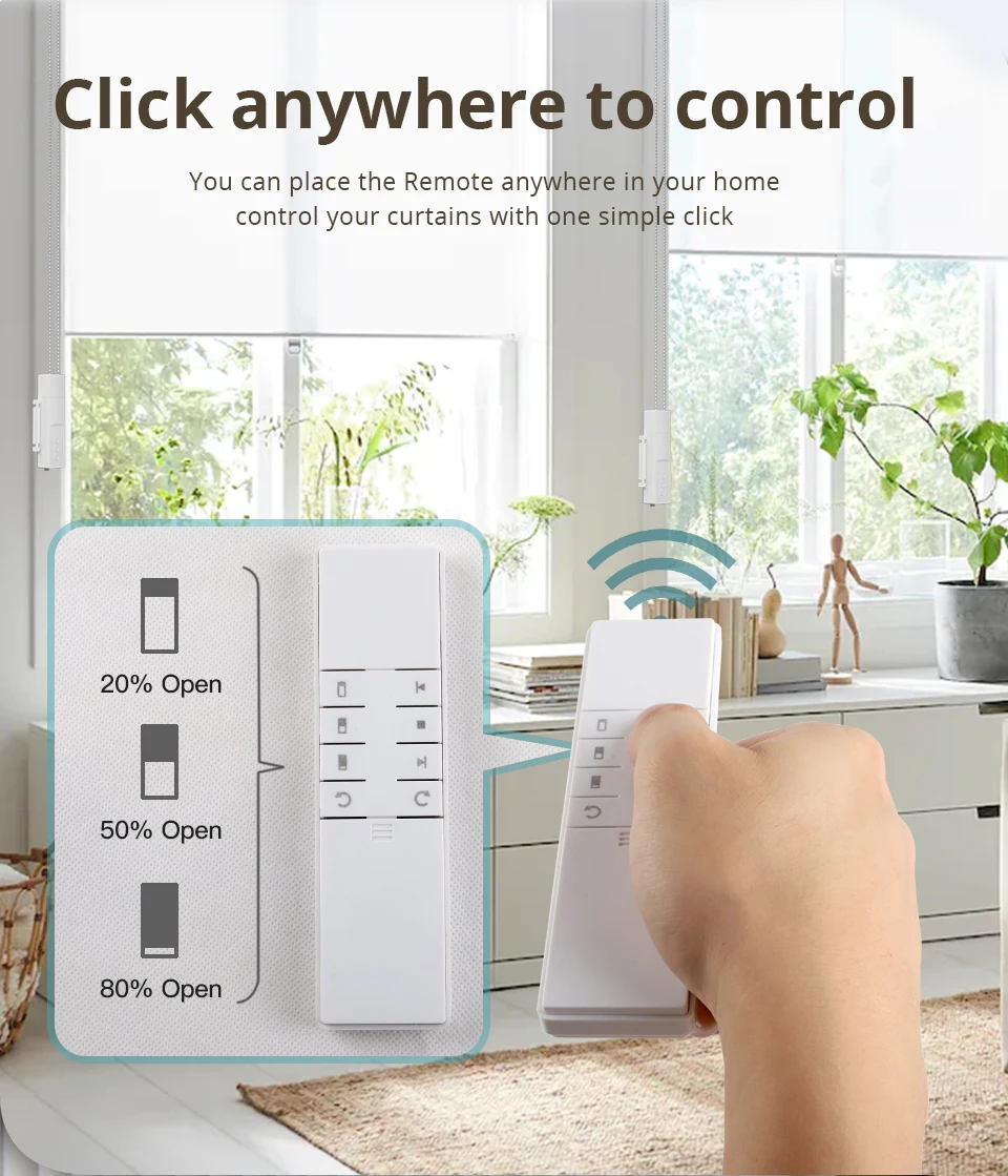 Zemismart Zigbee Roller Shade Driver Work with Tuya Bulit in Battery Blind Motor