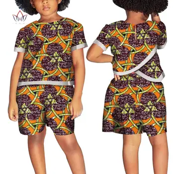 

Children African Clothes Customized Girl Fashion Top Short Set African Dashiki Print Clothing Girl Top Pant Causal Party WYT351