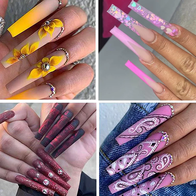 500 Pcs Extra Long C-Curve False Nail Tips DIY Nails Salon Tip Acrylic Transparent Natural Guide Capsule Coffin Artificial Nails 500 Pcs Extra Long C-Curve False Nail Tips DIY Nails Salon Tip Acrylic Transparent Natural Guide Capsule Coffin Artificial Nails