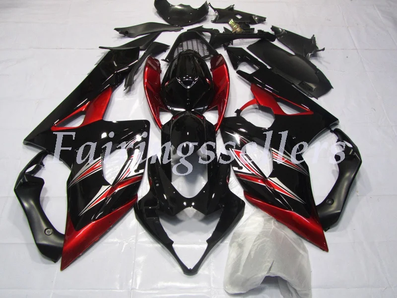 

Injection Molding New ABS Motorcycle Fairings kit Fit For Suzuki GSX-R1000 2005 2006 K5 gsxr 1000 Fairings Red and Black Flare