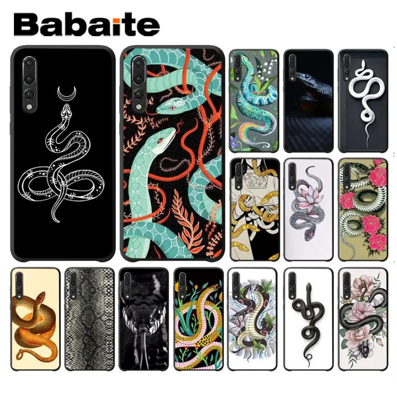 cover for huawei p30pro cute snake Soft silicone black Phone Case For p20 P30pro p20lite honor8x nova 3i mate20 pro Cover | Мобильные