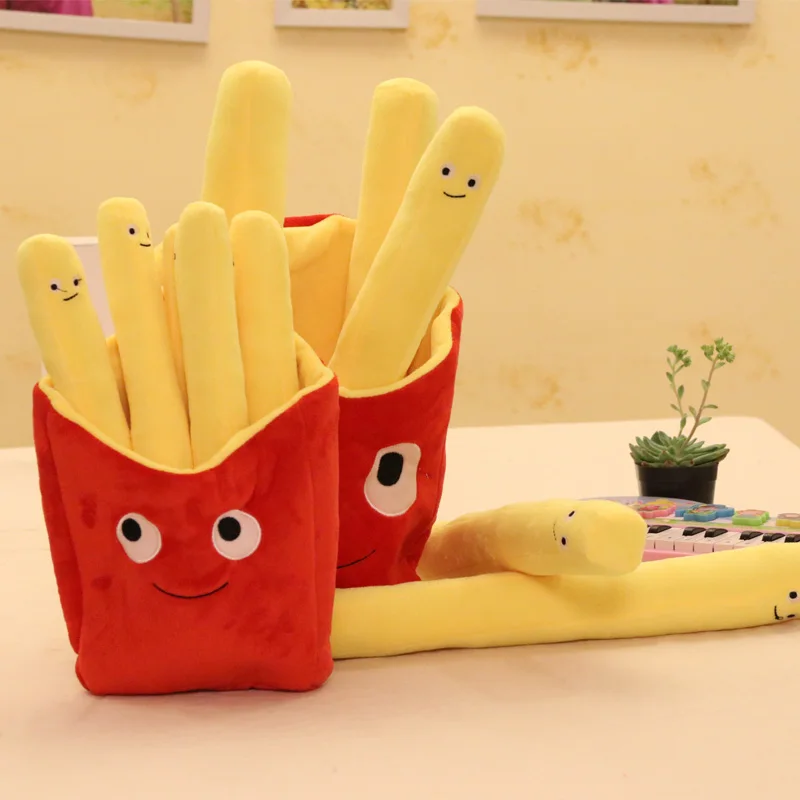 New Fashion expression Cute Cartoon French Fries Plush Toys Soft Chips Plush Pillow Cushion Stuffed toy Children Gifts For Kids