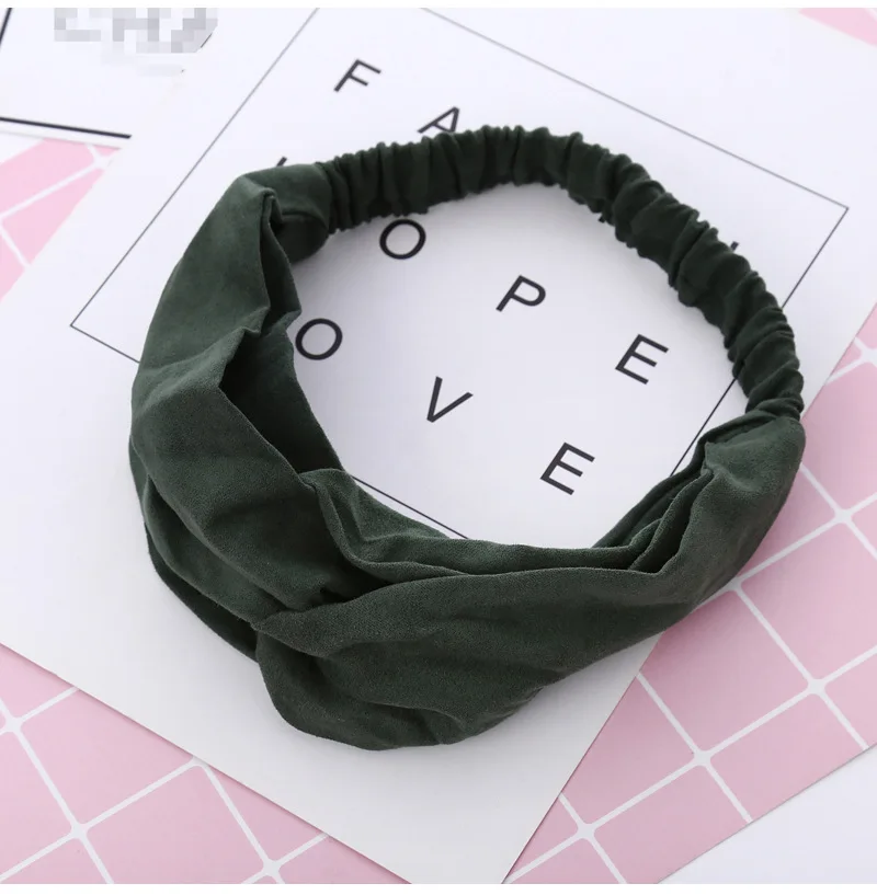 bridal hair clip 2020 Hot Summer Women Autumn Suede Headband Vintage Cross Knot Elastic Hair Bands Soft Solid Girls Hairband Hair Accessories pink hair clips