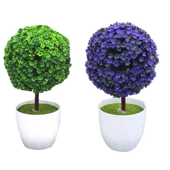 

SZS Hot 6Pcs/Set Decorative Artificial Outdoor Ball Plant Tree Pot Snowball Photography Props Home Decoration