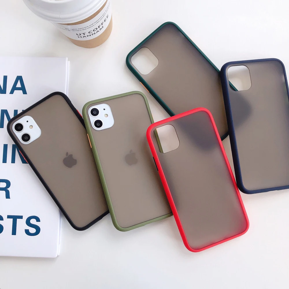 Прозрачный матовый жесткий чехол для телефона iPhone 6 7 8 6S Plus 11 Pro X Xr Xs Max SE 2020 2 SE2