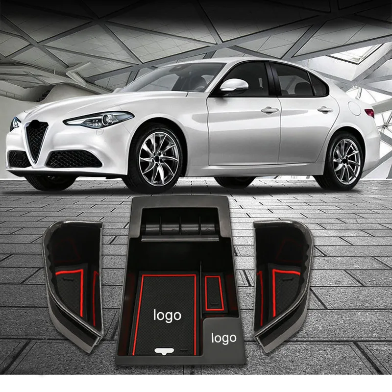 Подлокотник для хранения Коробка для Alfa Romeo Giulia черный поднос с проданы нащего завода перчатки телефонная будка - Название цвета: Оранжевый