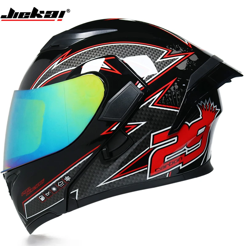 JIEKAI Full Face Motorcycle Helmet 902 Shark Fins Modular Double Lens