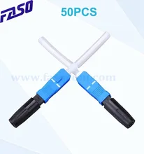 

FASO 50Pcs/Lot SC Quick Connector Optical Fiber Fusion FTTH Fast Adapter,SC/UPC SOC Splice On Connector