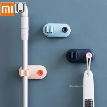 

New Creative Free punch mop rack Bathroom wall hook up Storage shelf Strong sticky hook Mop buckle Clip
