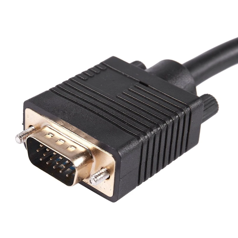 Позолоченный VGA(HD15) мужчин и женщин x 2(1 шт до 2 мониторов) для высокого разрешения видео сплиттер кабель(1920X1440)-черный