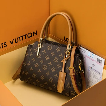 

2020 Fashionable Flower Printing Purses and Handbags Genuine Leather Women Shoulder Messenger Bags Luxury Designer Louis Bolso