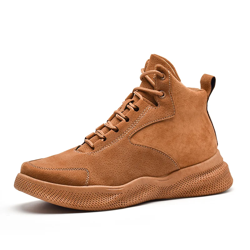 Brown Модные мужские ботинки; chaussure homme; рабочие ботинки; Мужская Осенняя Повседневная обувь; Krasovki Tenis Masculino Adulto Werkschoenen - Цвет: Brown