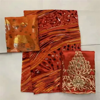 

most beautiful Silk lace (4+2+2Y)Fabric Satin For Dress new arrival African silk velvet fabric good quality for gold ! LXE070716