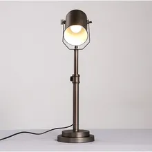 Промышленная бронзовая настольная лампа для офиса, кабинета, прикроватная лампа abajour