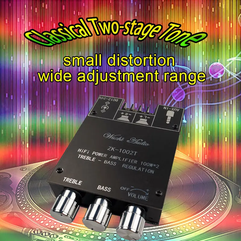2*100W Dual TPA3116 Bluetooth 5.0 Subwoofer Audio Digital Power Amplifier Board Tone Bass Treble HiFi Stereo TPA3116D2 Aux Amp