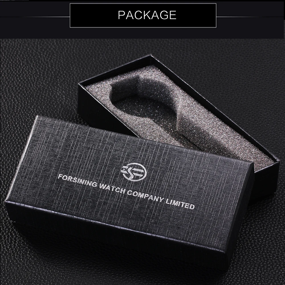 FORSINING автоматические механические часы для мужчин кожаный ремешок модные