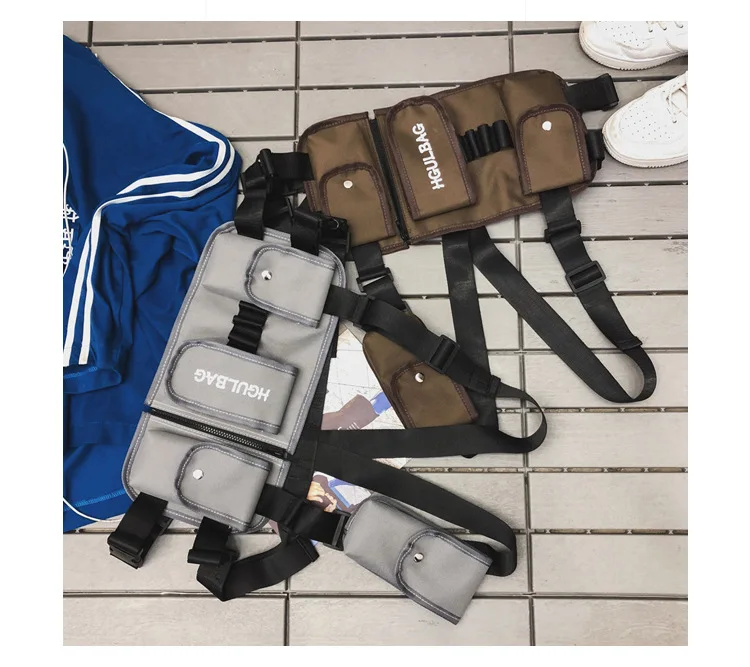 Functional Fashion Chest Rig Bag Men Women Hip Hop Harness Adjustable Tactical Vest Sports Hunting Tactical Packages Bullet Pack