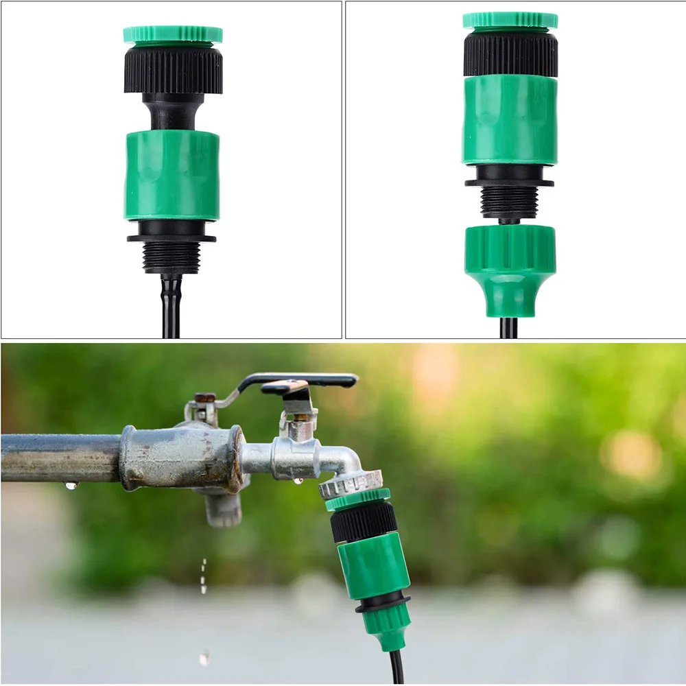 관개 정원 급수 온실 원예 도구용 1/4(4mm) 또는 3/8''(8mm) 가시 커넥터가 있는 퀵 커플링 어댑터