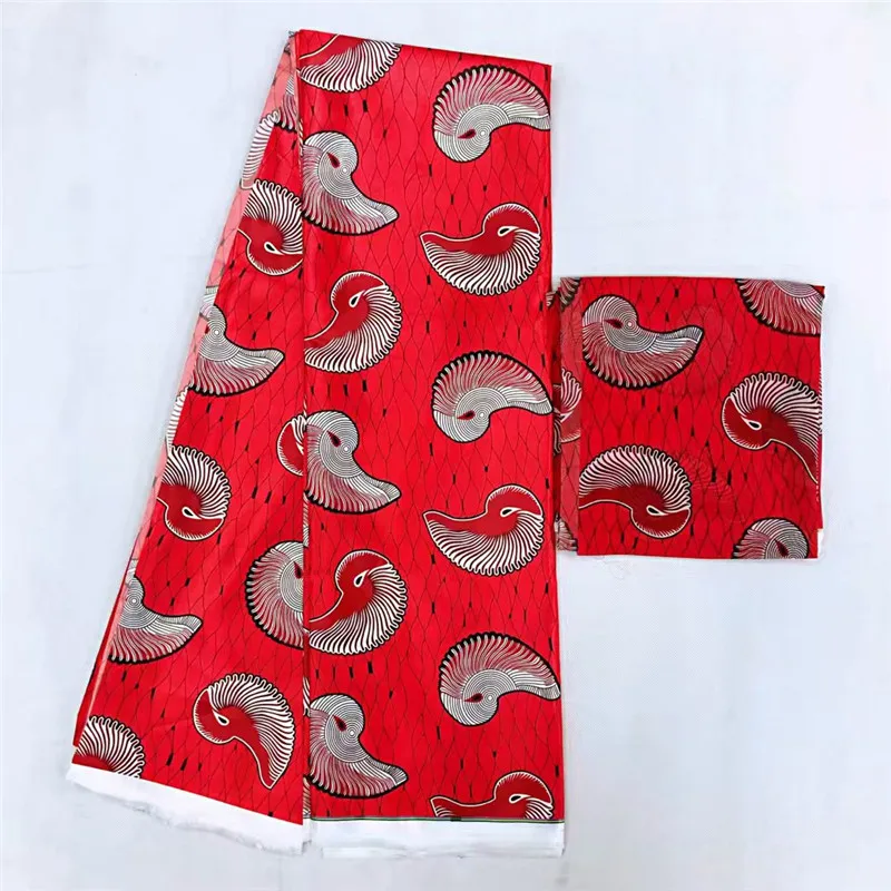 

Latest african wax pattern satin silk fabric for dress creative Digital print wax satin silk fabric 5+2 yards/lot TJ101909