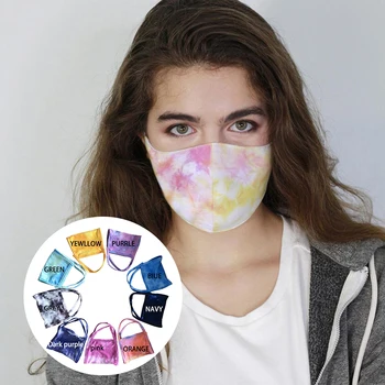 

Reusable Protective Mouth Mask Washable Tie-dye Printing Cotton Fabric Face Mask Unisex Dustproof Windproof Masks Mascarillas