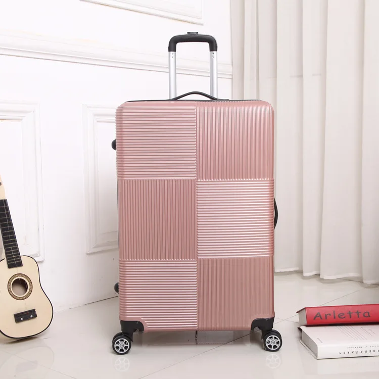 Travel Rolling Luggage Sipnner Wheel ABS+PC Women Suitcase on Wheels Men Fashion Cabin Carry-on Trolley Box Luggage 20/28 Inch - Color: Rose Gold