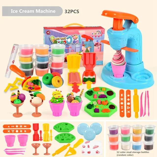 24 Colors Creative Kids Clay Toy Plasticine Tool Set Hamburger Noodle Ice  Cream Machine DIY Clay Mold Play House Toys for Kids - AliExpress