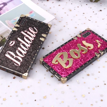 

Customized Glitter Phone Case Personalized Name Bling Trunk Case Cover For iPhone 11 Pro 6S 7Plus 8Plus 7 8 XR X XS Max