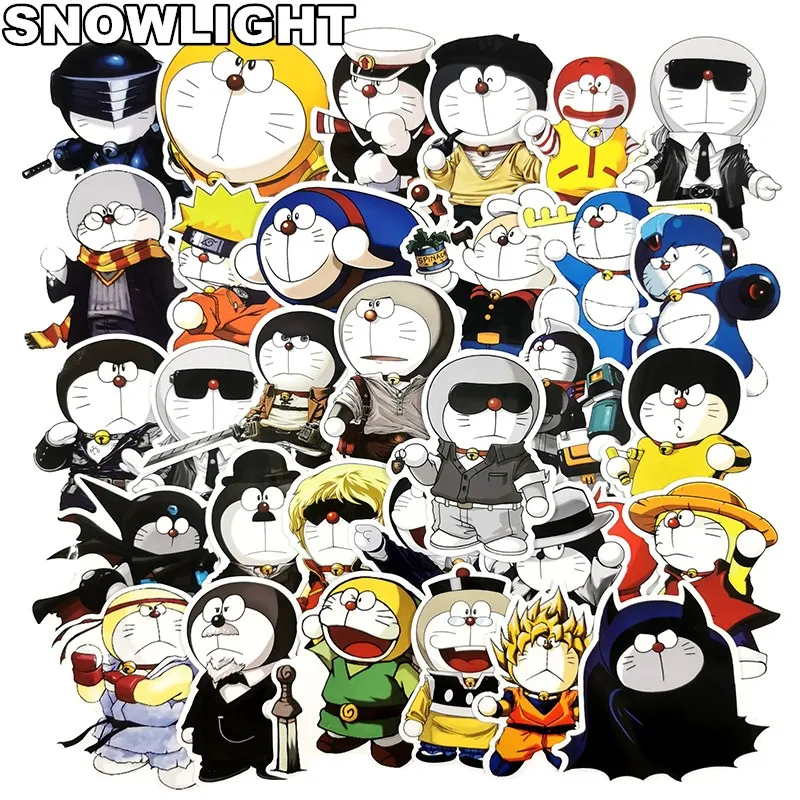 10/30/50 Pcs/lot Anime Characters Doraemon Funny Pvc Stickers For Diy Skateboard Scrapbooking Luggage Laptop Guitar Toy Sticker
