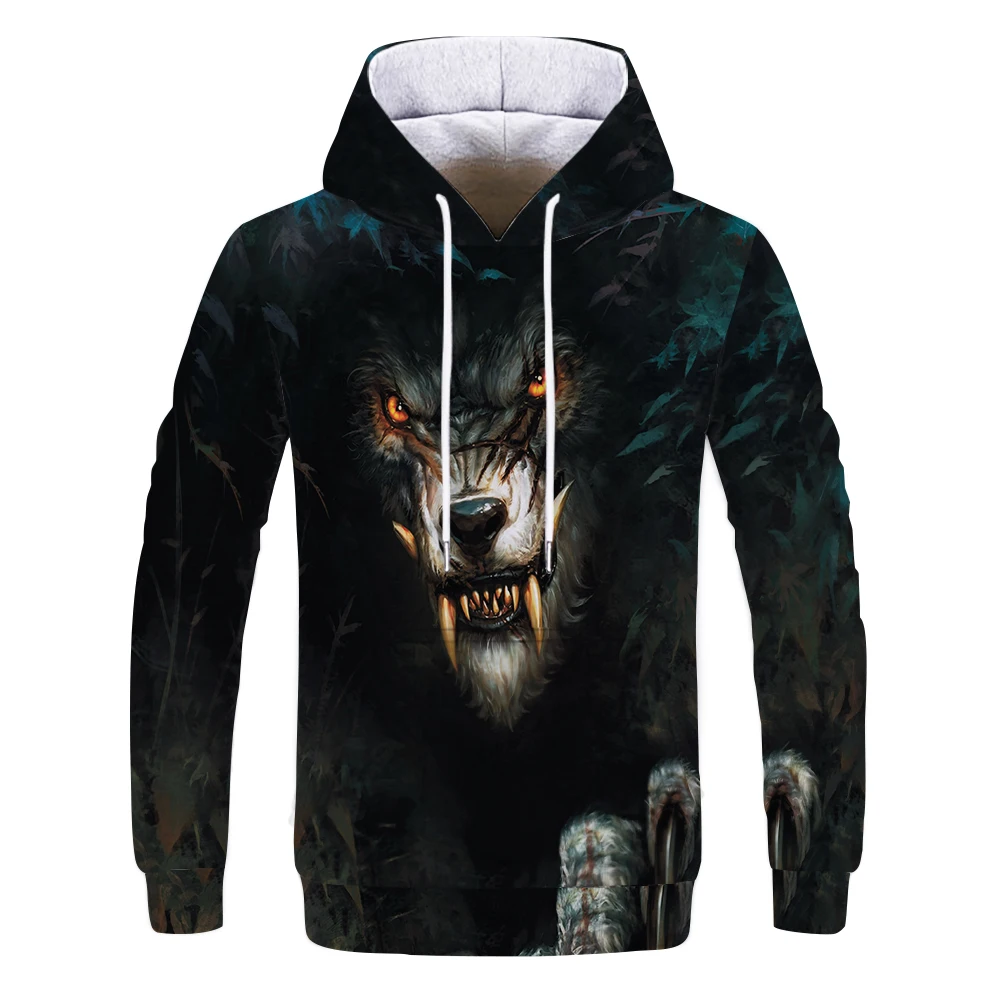 

Fox and Wolf 3D Spring and Autumn New Printed Men's and Women's Hoodie Harajuku Boys Sweatshirt 3D Printing Pullover