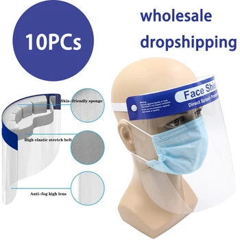 

100/50Pcs Safety Face Shield Transparent Visor Protection Anti Splash Shield Masks Replaceable Full Face Mask Protective Mask