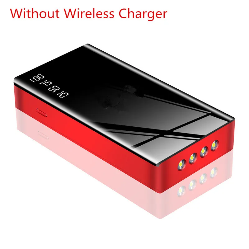 not Wireless charge Беспроводной автомобильный скачок старер бустер 20000 мАч 12 В 600А внешний аккумулятор портативный аварийный автомобильный скачок стартер зарядное устройство тип - Цвет: not Wireless charge
