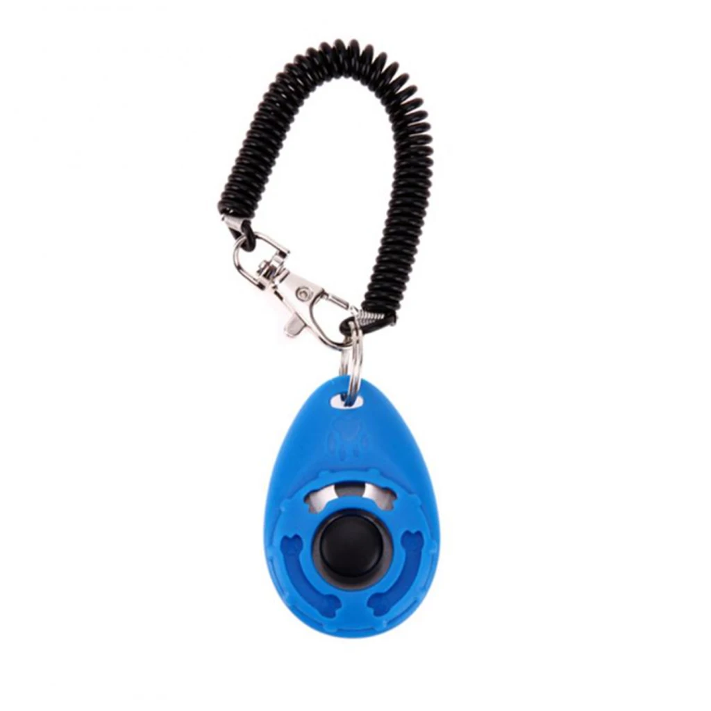 New Portable Dog Whistle Cat Button Clicker Trainer Agility Aid Wrist Strap