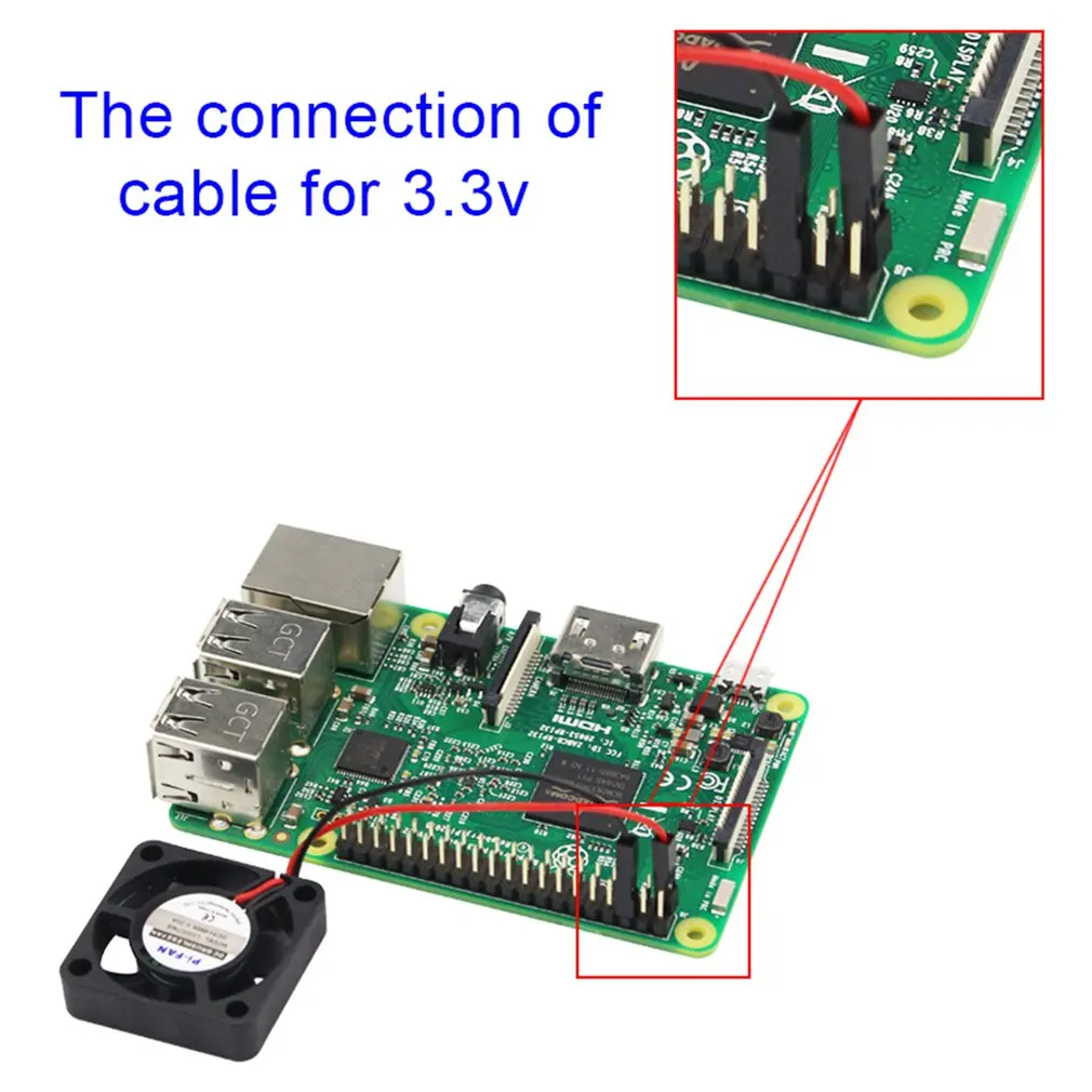 Для Raspberry Pi cpu Fan регулируемая для Raspberry Pi 4 B/3B+/3B/2B/B+ cpu охлаждающий вентилятор Регулируемая 5V 3,3 V