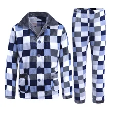 Зимняя Пижама для мужчин, толстая Фланелевая пижама, комплект из 2 предметов, пижама Homme, теплая Повседневная Домашняя одежда, пижама Hombre для сна, L-XXXL