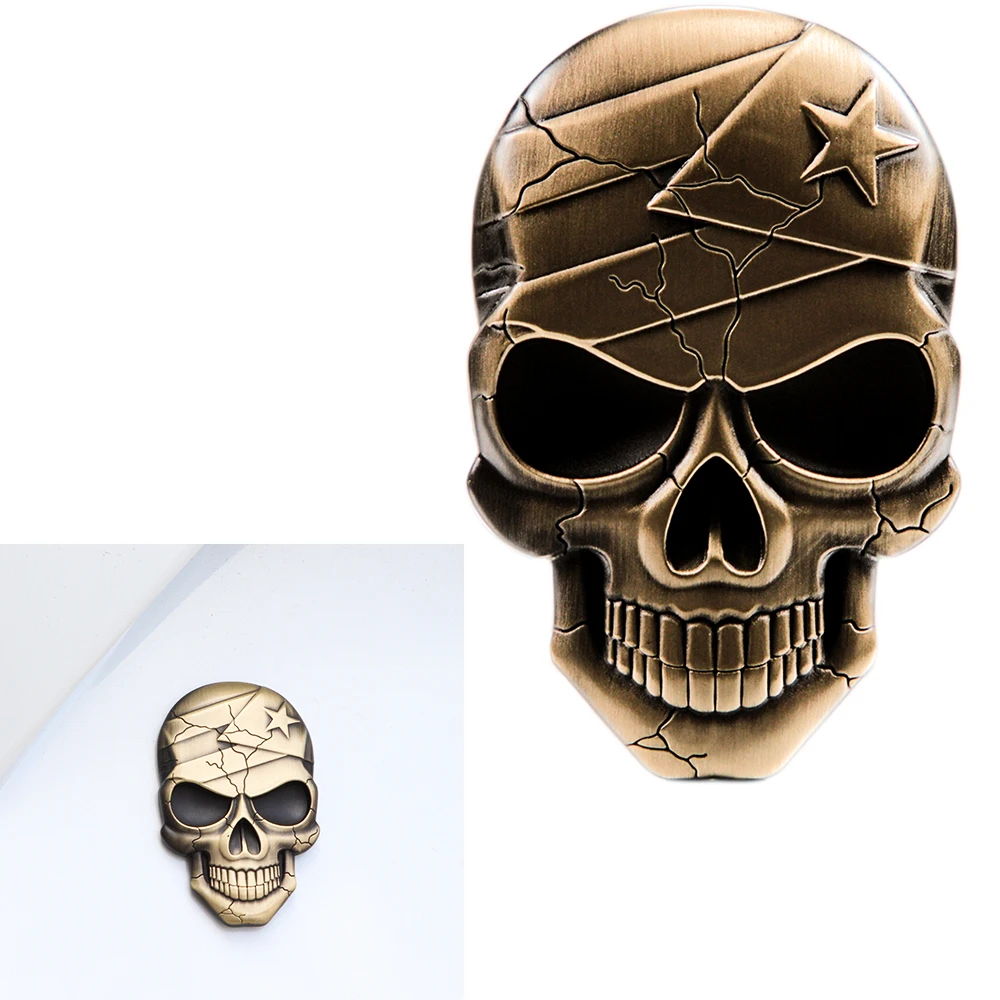 1pcs Skull Skeleton Devil Death Metal Emblem 3d Car Trucks Motorcycle Badge  Sticker Decal Universal 7 X 4.5cm - Car Stickers - AliExpress