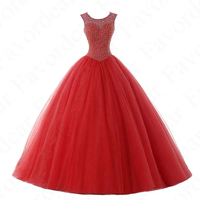 BLF-1-red Favordear Vestido De 15 Anos Бирюзовый Расшитое бисером в честь пятнадцатилетия платья очень красивое бальное платье сладкий 15 со шнуровкой на спине Румяна платья для выпускного вечера - Цвет: BLF-1-red