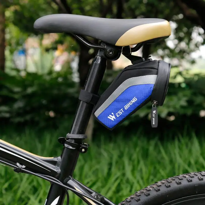 WEST BIKING прочная нейлоновая высоковместительная велосипедная Светоотражающая сумка MTB велосипедное седло задняя Подседельный штырь сумка велосипедное снаряжение