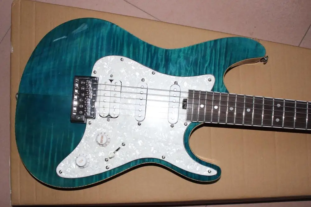 Китайская Фабрика ручной работы 6 stings электрогитара, тигровый клен Топ gitaar, высокое качество пикап, палисандр гриф гитара ra