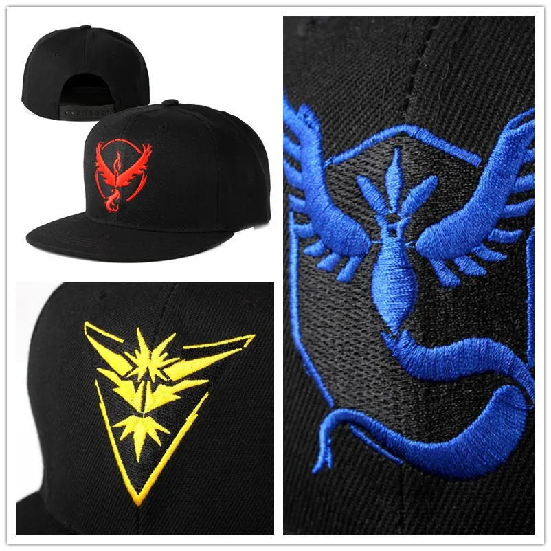 Хит продаж Team Valor POKEMON GO: команда Мистик инстинкт snapback Бейсбол Кепки шляпы для