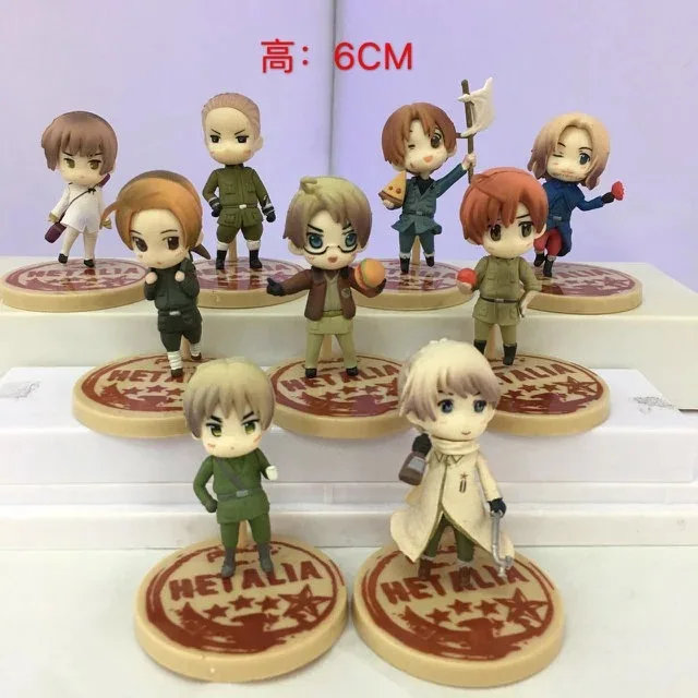 

9-Hetalia Each Nation Anthropomorphic Cute Figure Character Keychain Bag Doll Capsule Toy