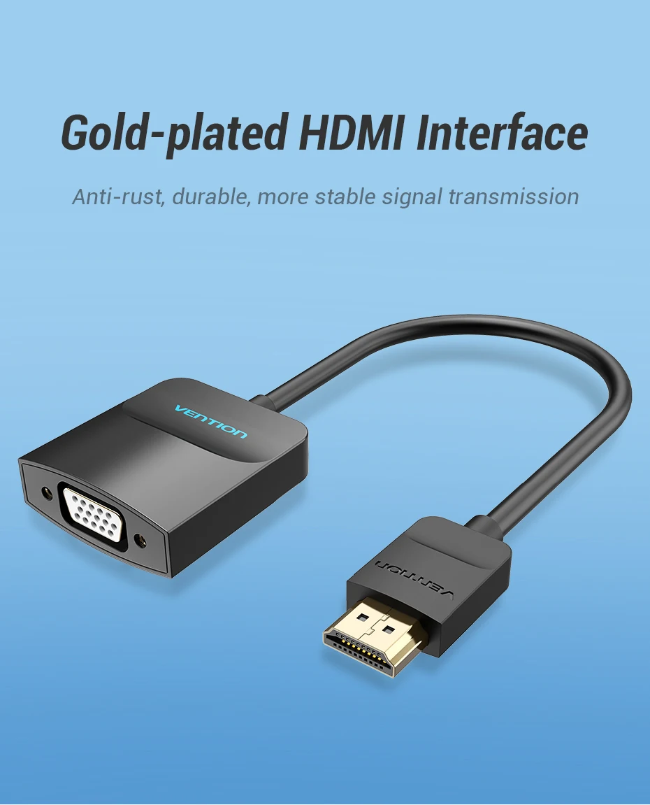 Vention HDMI в VGA адаптер HDMI штекер в VGA Женский 1080P цифро-аналоговый видео аудио для ноутбука планшета HDMI в VGA конвертер