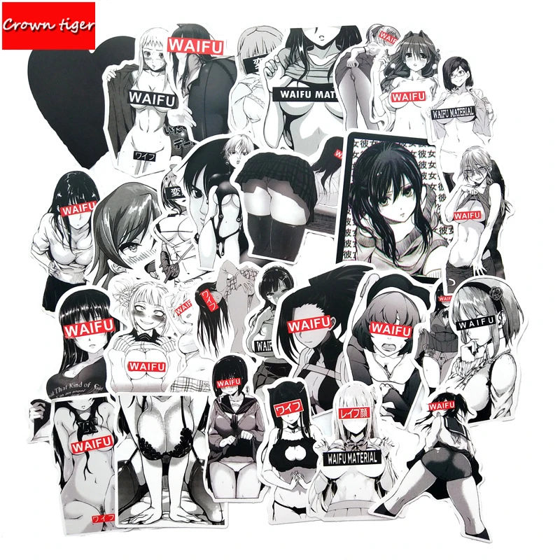 30 個waifuアニメステッカーデカール変態セクシーなピンナップマングガールpvcビニールスーツケースのラップトップバイク車のトラック防水ステッカー Stickers Aliexpress