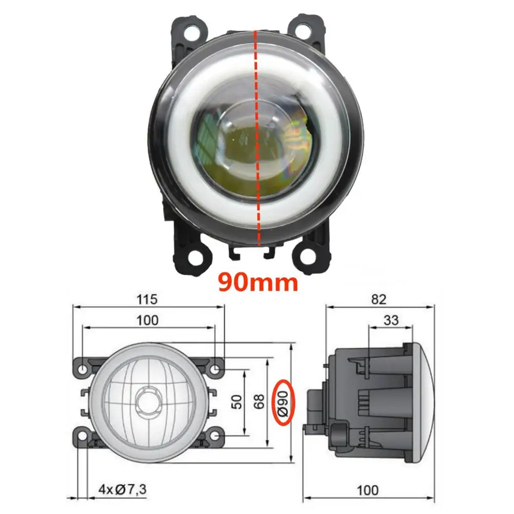

2x (Left+Right) Angel Eye + Fog Lamps LED Lights white For Renault Duster Megane Fluence Koleos Kangoo Thalia 2003-2015