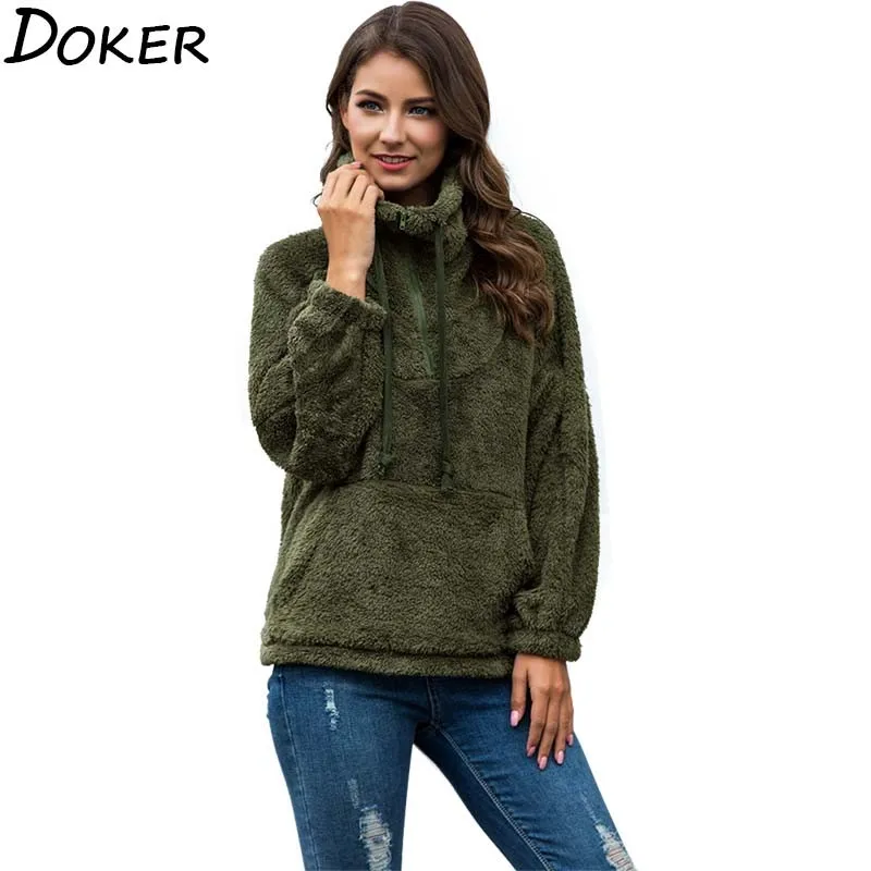 Осень зима 2020 теплые плюшевые свитшоты Женский свитшот с длинным рукавом и