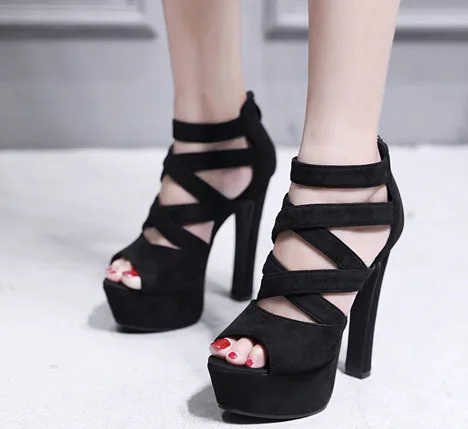 

With Rome Shoe Waterproof Platform With High-heeled Shoes Sandals