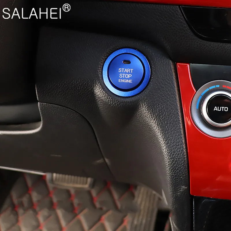 

Car Engine Ignition Switch Protective Cover One-click Start Button Sticker Decoration Accessories For Hyundai Mistra 14-19 Style
