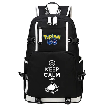 

Game Pokemon GO Pocket Monste pikachu Charizard Backpack Canvas print men women backpack Bag Travel bag rucksack